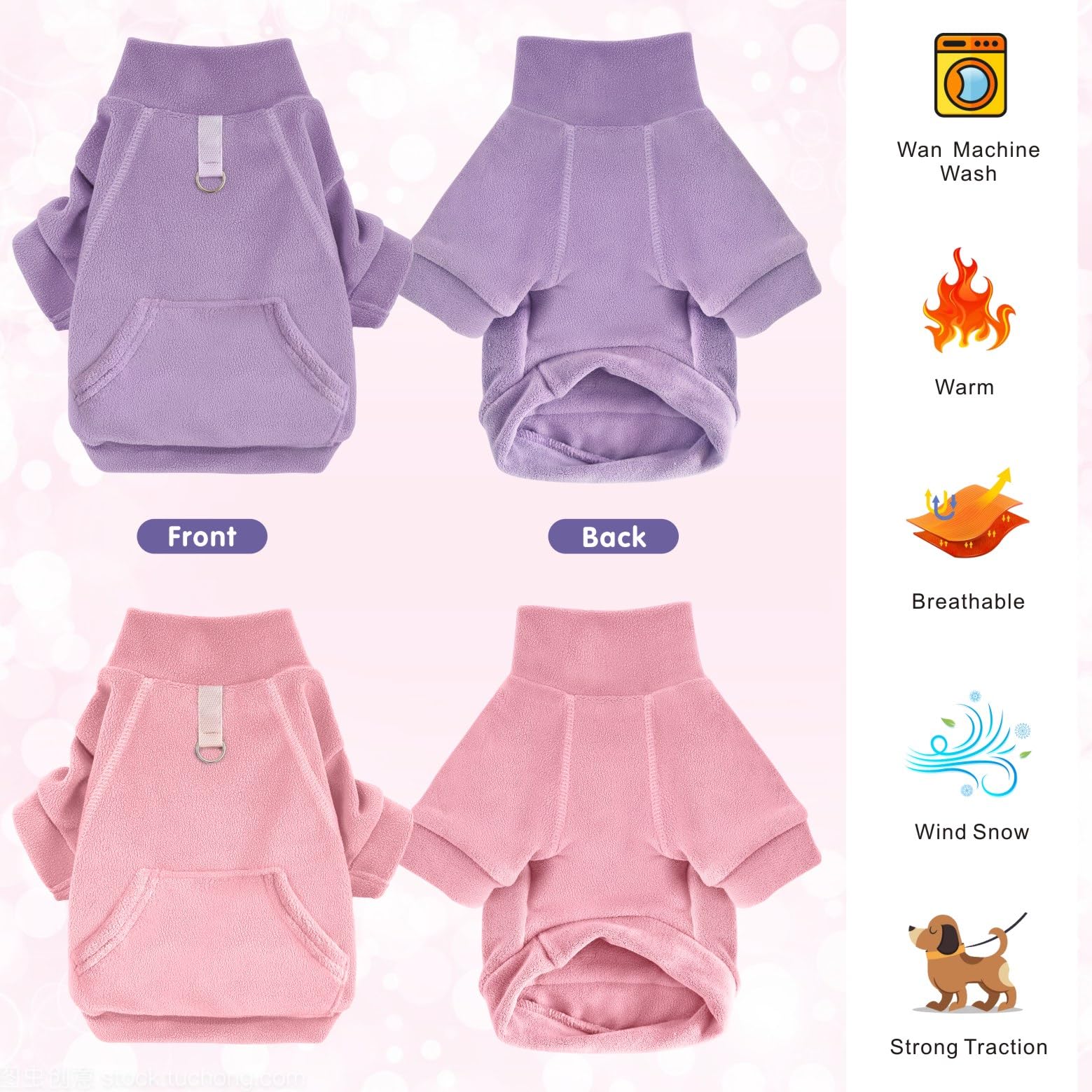 Cane Con Cappuccio Cani Cappotti Caldi Cotone Felpe Abbigliamento per cani con Tasca Cucciolo Pullover Cane Jumpsuit per Cani