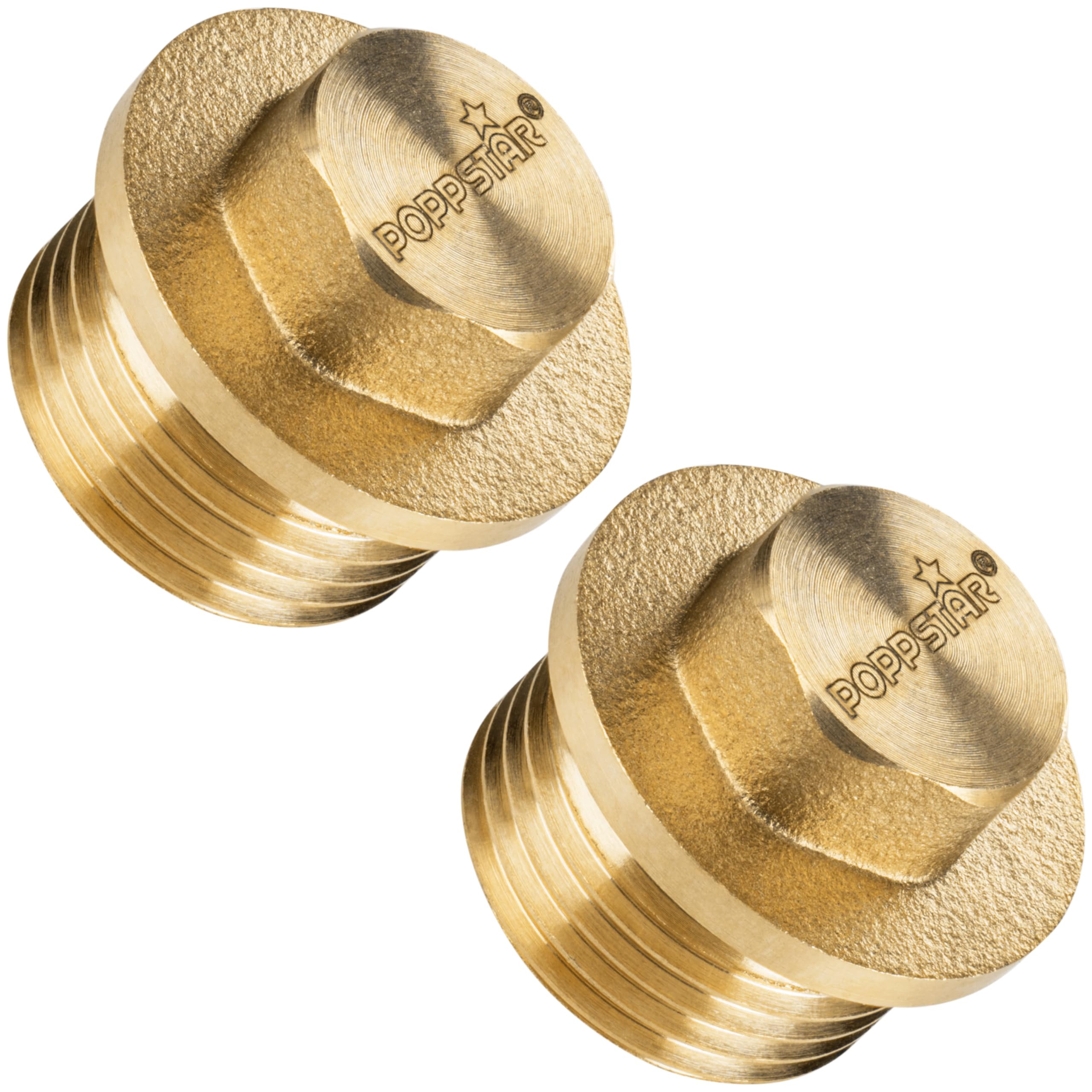 4 Tapones Ciegos De Latón Con Rosca Exterior 1/2 Pulgada - Para Tuberías De Agua, Calefacción Y Sistemas De Fontanería