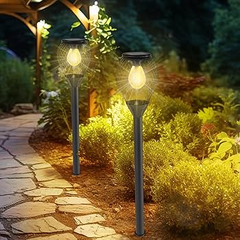 ライト・ランタン MAKOTO Solar Pathway Lights, 2 Pack LED Solar Outdoor Lights, New