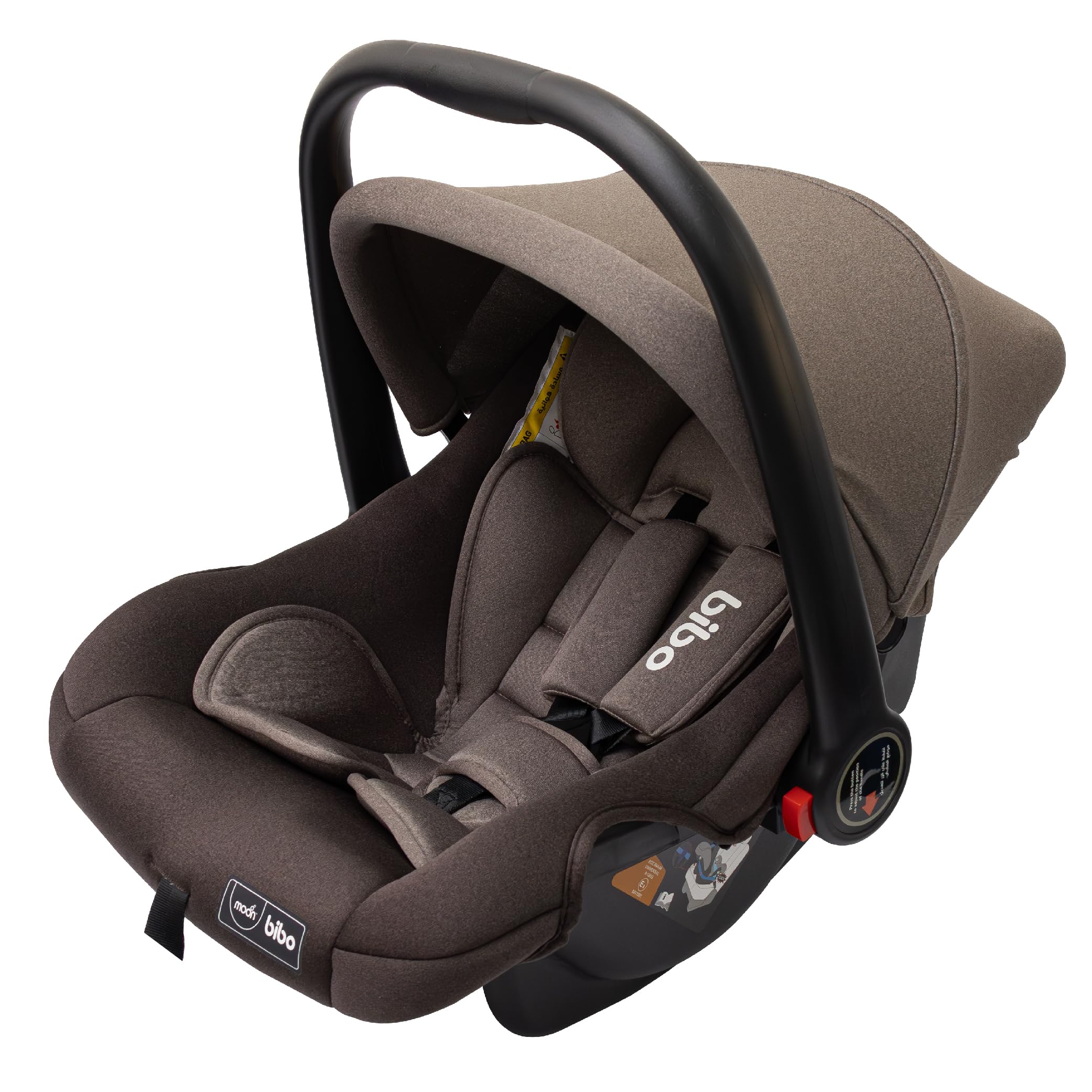Bibo Infant/Baby/Kids Travel Car Seat With Full Body Support Cushion Rear Facing Seat Carry Cot AdjUStable Canopy Suitable For 0 Months+0 13 Kg - Brown