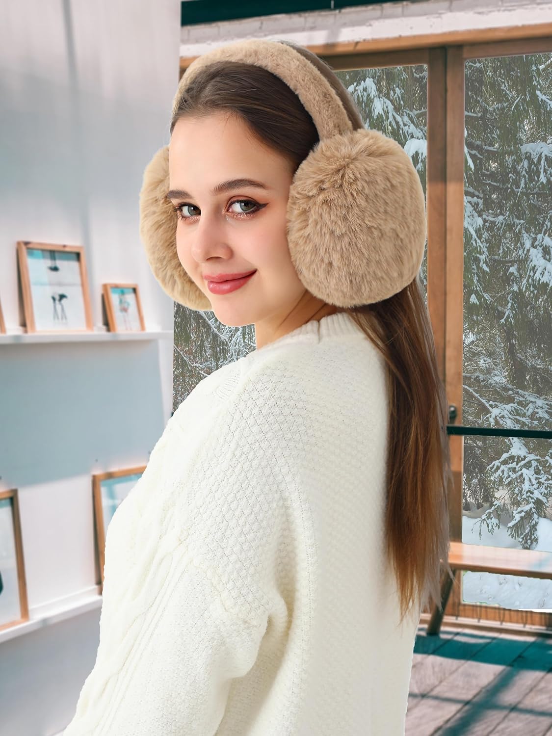 LA CARRIE Unisex Winter Foldable Earmuffs Plush Faux Fur Ear Muffs Outdoor Cold Weather Ear Warmers for Women and Men - Image 9