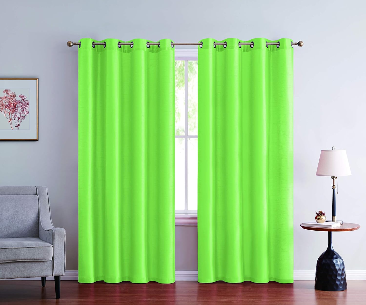 Jody Clarke 2pc Faux Silk Solid Curtain Panel Window