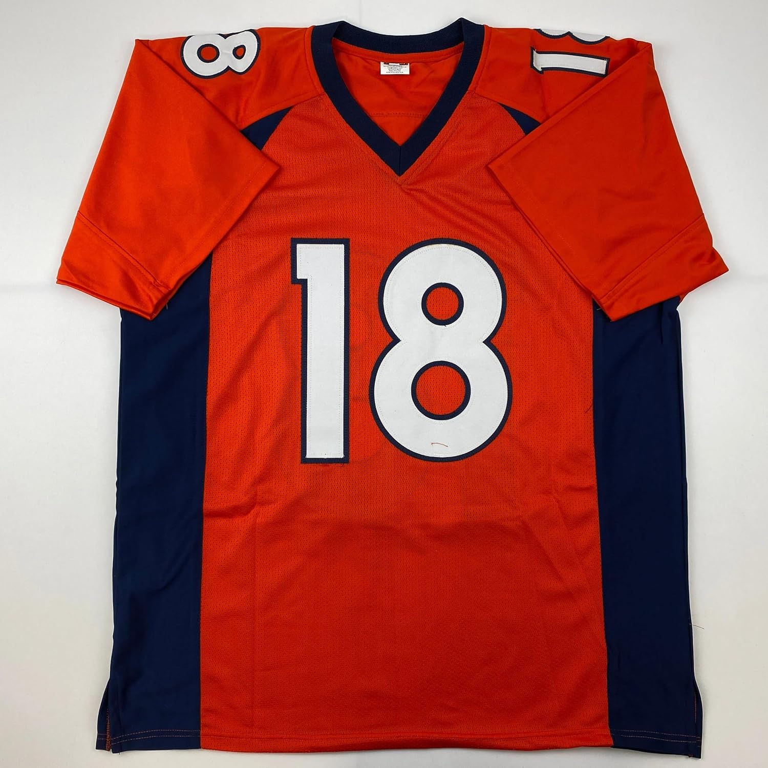 Facsimile Autographed Peyton Manning Denver Orange Reprint Laser Auto Football Jersey Size Men's XL - Image 3