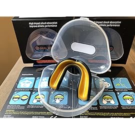 Oral Mart Youth Mouthguard for Kids (Black/Yellow) - Youth Mouthguard for Karate, Flag Football, Martial Arts, Taekwondo, Boxing, Football, Rugby, BJJ, Muay Thai, Soccer, Hockey