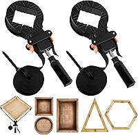 Feekoon 2-Pack 13FT Quick-Release Strap Clamps for Woodworking - Thick Nylon Belt Clamps with 4 Corner Braces for Frames, Tables & More
