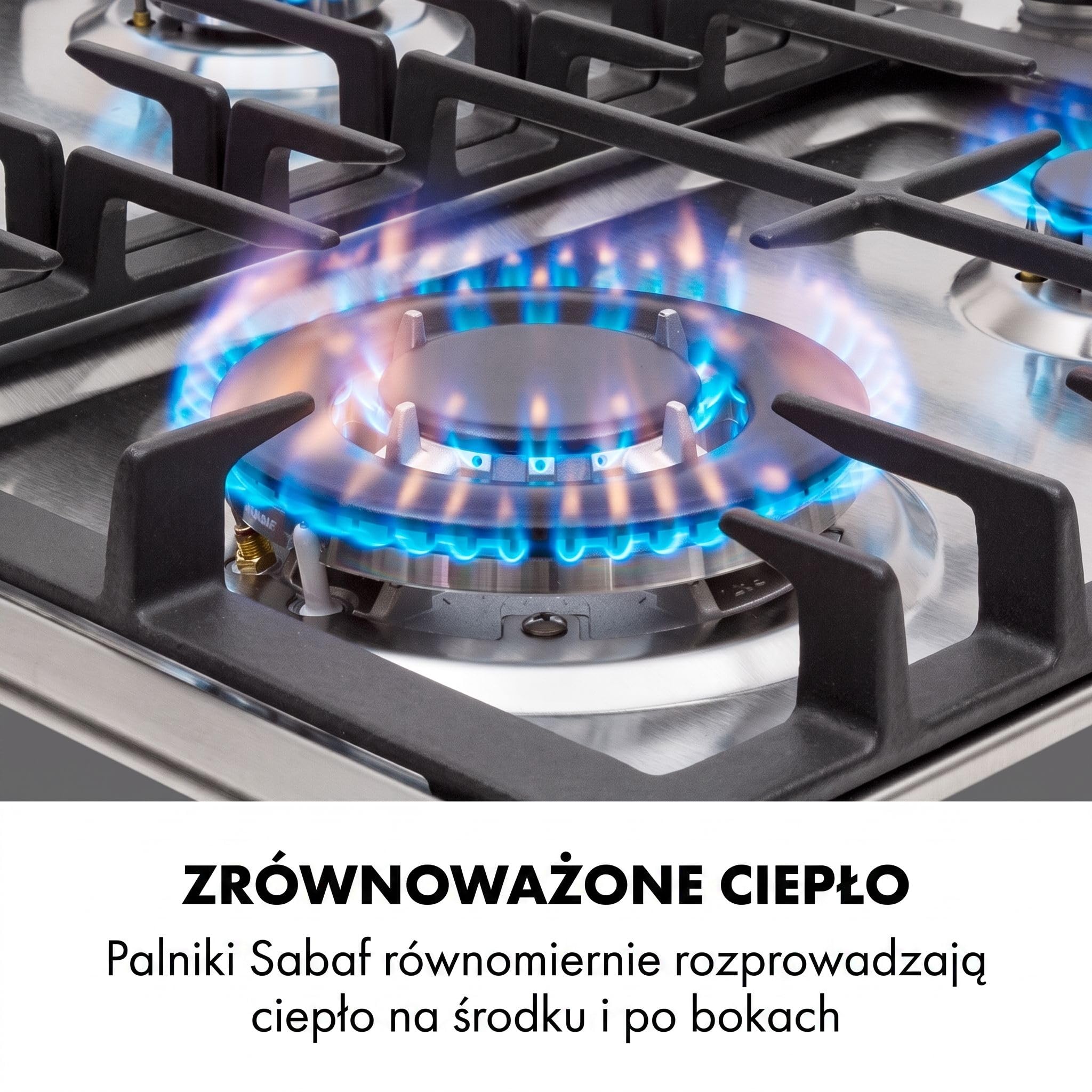 Klarstein Kuchenka gazowa, Płyta gazowa do zabudowy, Palniki Sabaf, Płyta na propan/gaz ziemny, Kuchenka z zaworami bezpieczeństwa i automatycznym wyłączaniem, Szkło ceramiczne, 4-palnikowa, Srebrna