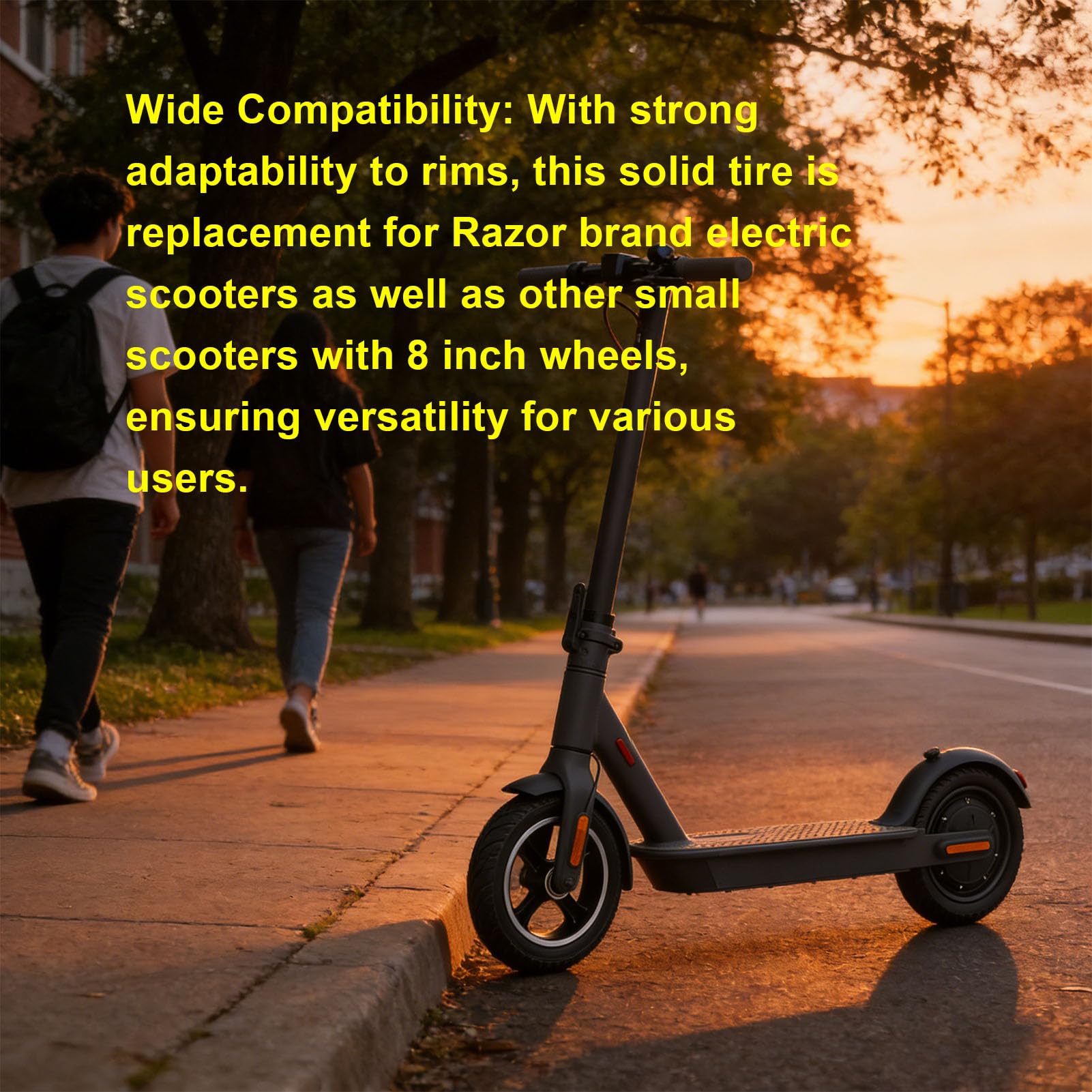 KIMISS Ruota in Gomma Piena 200x50 con | 200x50 Solid Wheel 8 pollici Scooter pneumatico a prova di foratura Airless pneumatico in gomma sostituzione ruota