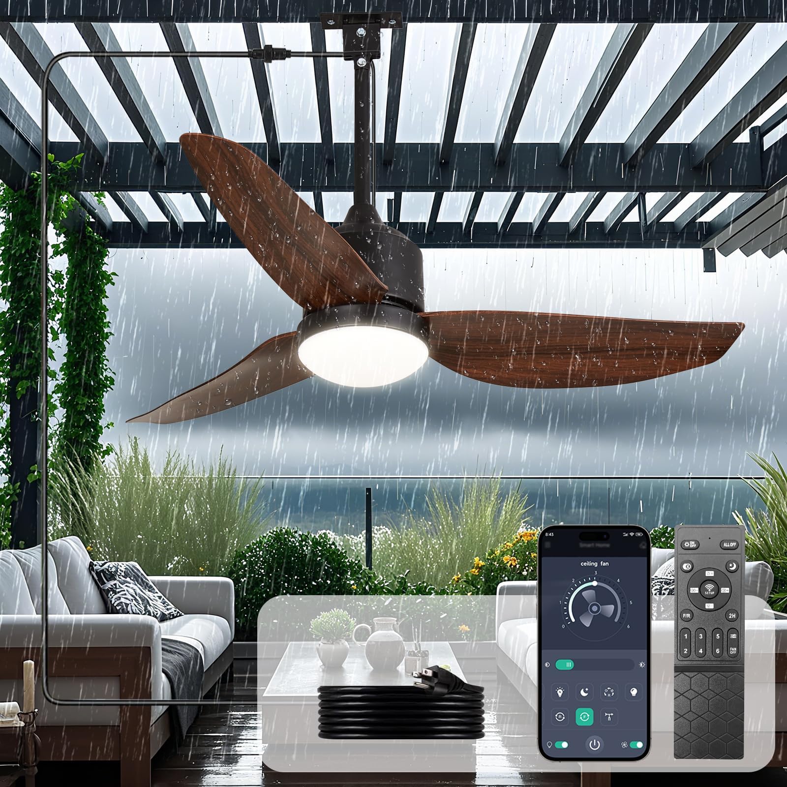 Photo 1 of Depuley 42 Inch Outdoor Ceiling Fan with Light