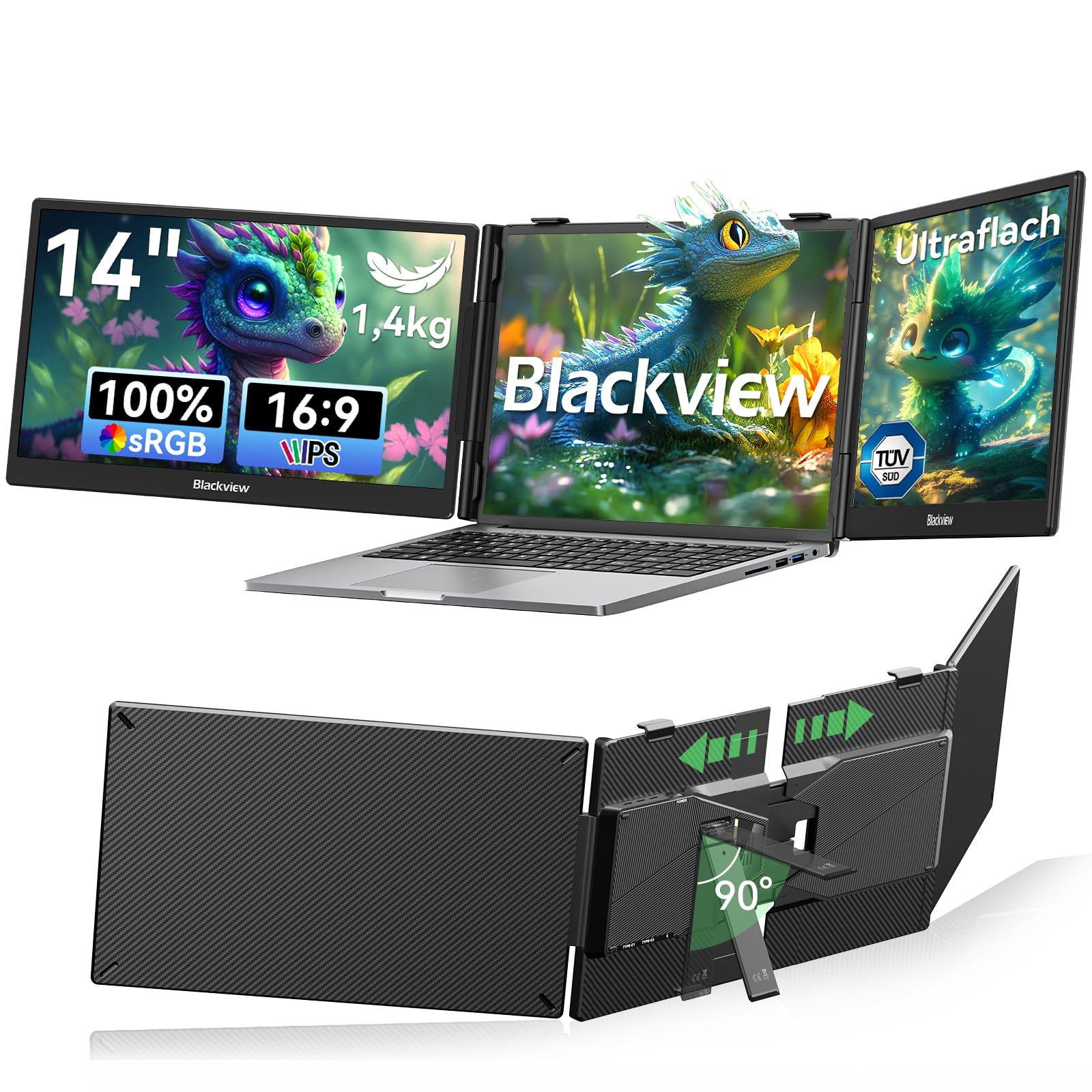 Blackview DCM5 Laptop Bildschirm Erweiterung 14