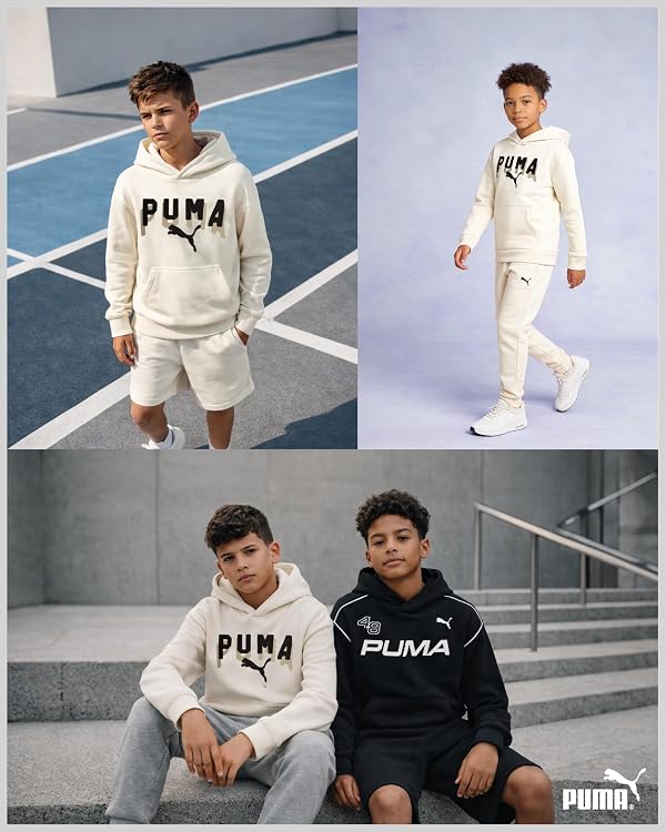 PUMA Boys Athletic Fleece Pullover Hoodie Basic Sweatshirt (Sizes 8-20) by PUMA - Image 2