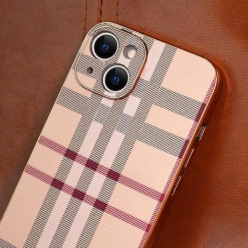 Miniatura 5 de LINXUXIE Funda de teléfono para Apple iPhone 13, funda de cuero de moda, TPU suave protección contra caídas, a prueba de golpes, marco de metal,