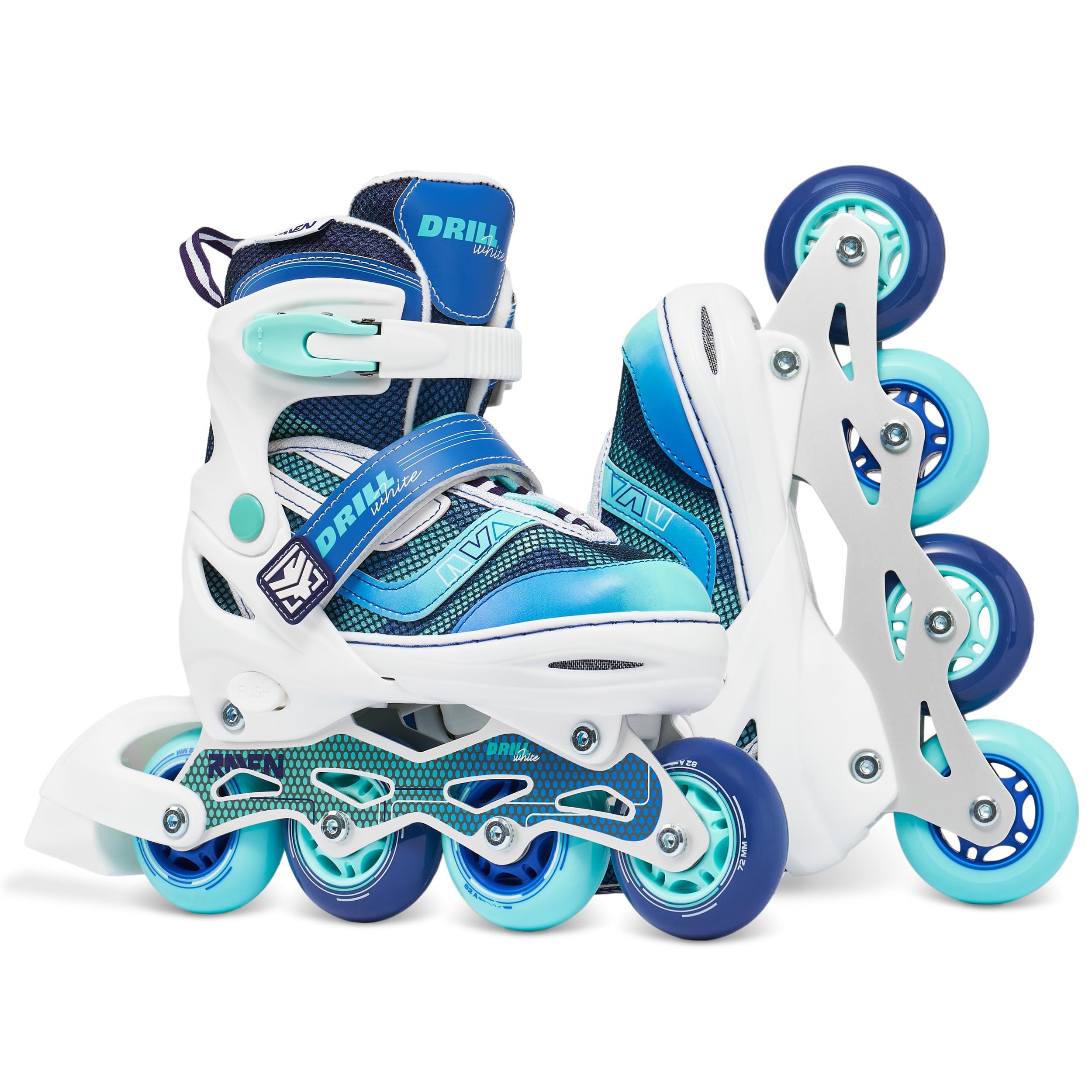 Raven - Roller en Ligne Drill Neo Chrome du 34 au 37 Adulte - Enfant Mixte Taille Ajustable Noir Raven