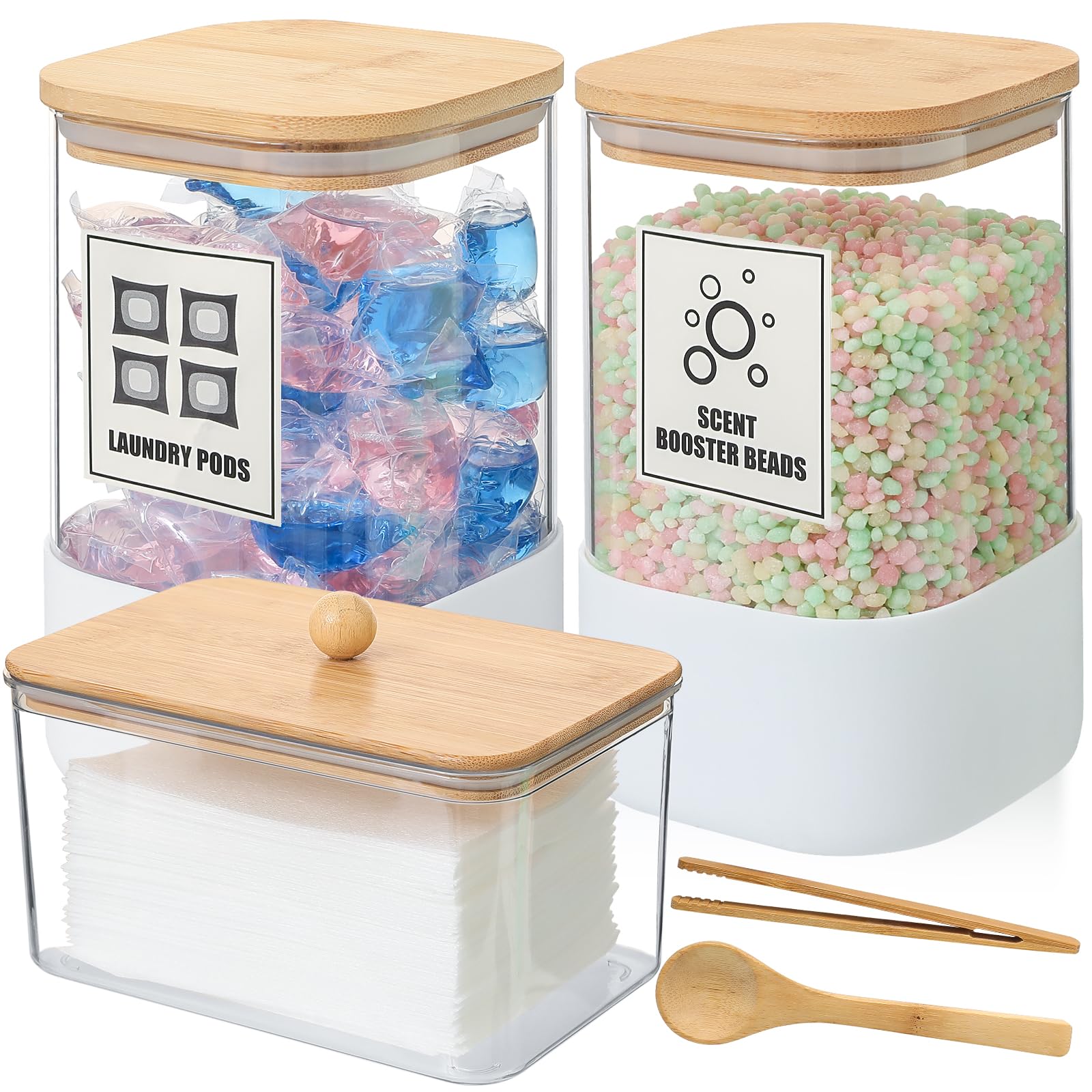 Snapklik.com : 3 Pack Glass Laundry Pods Container