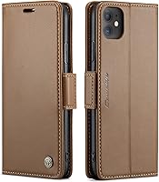 Vista 11 de QLTYPRI Funda tipo cartera para iPhone 11, de piel sintética de alta calidad, con cierre magnético, con bloqueo RFID, ranuras para tarjetas