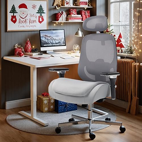 Silla de oficina grande y alta de 450 libras, silla ejecutiva resistente con brazos 4D, silla ergonómica de escritorio para computadora, silla