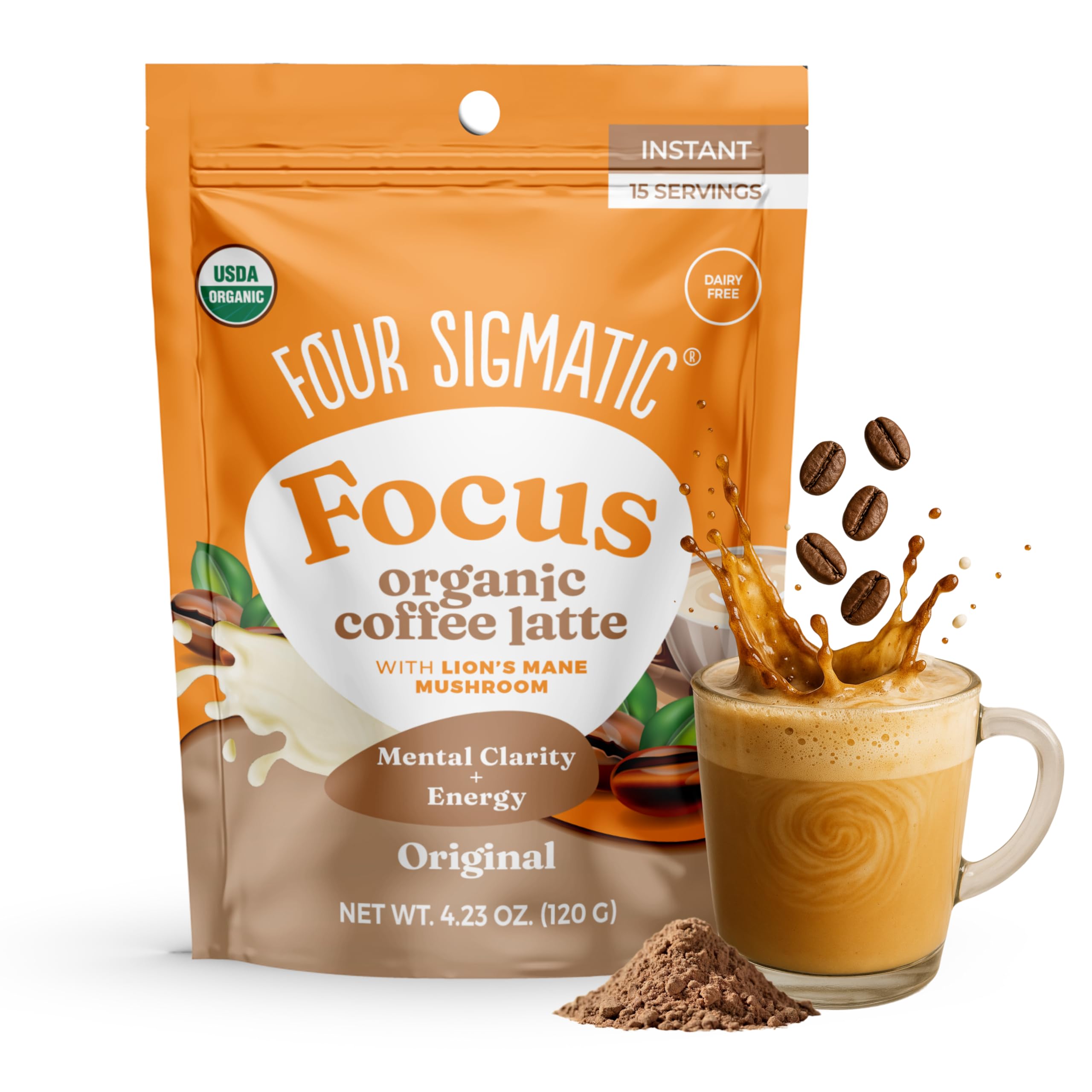 Amazon.com: Four Sigmatic Original Focus Mushroom Coffee Latte