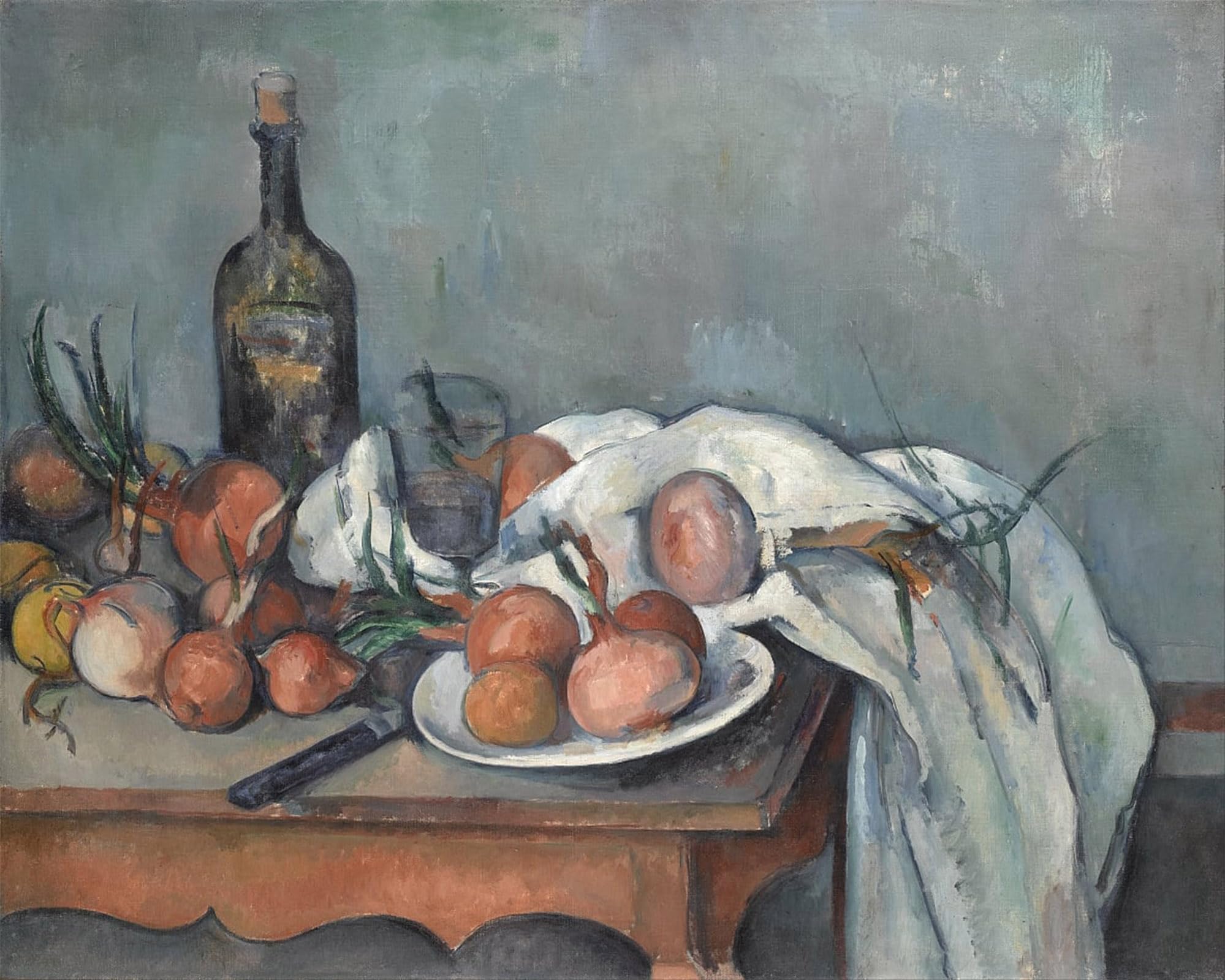 SERENDIPITP Vintage Picture Print on Canvas Wall Art Poster Still Life with Onions by Paul Cézanne Artwork Print Poster for Wall Decor 60x90cm