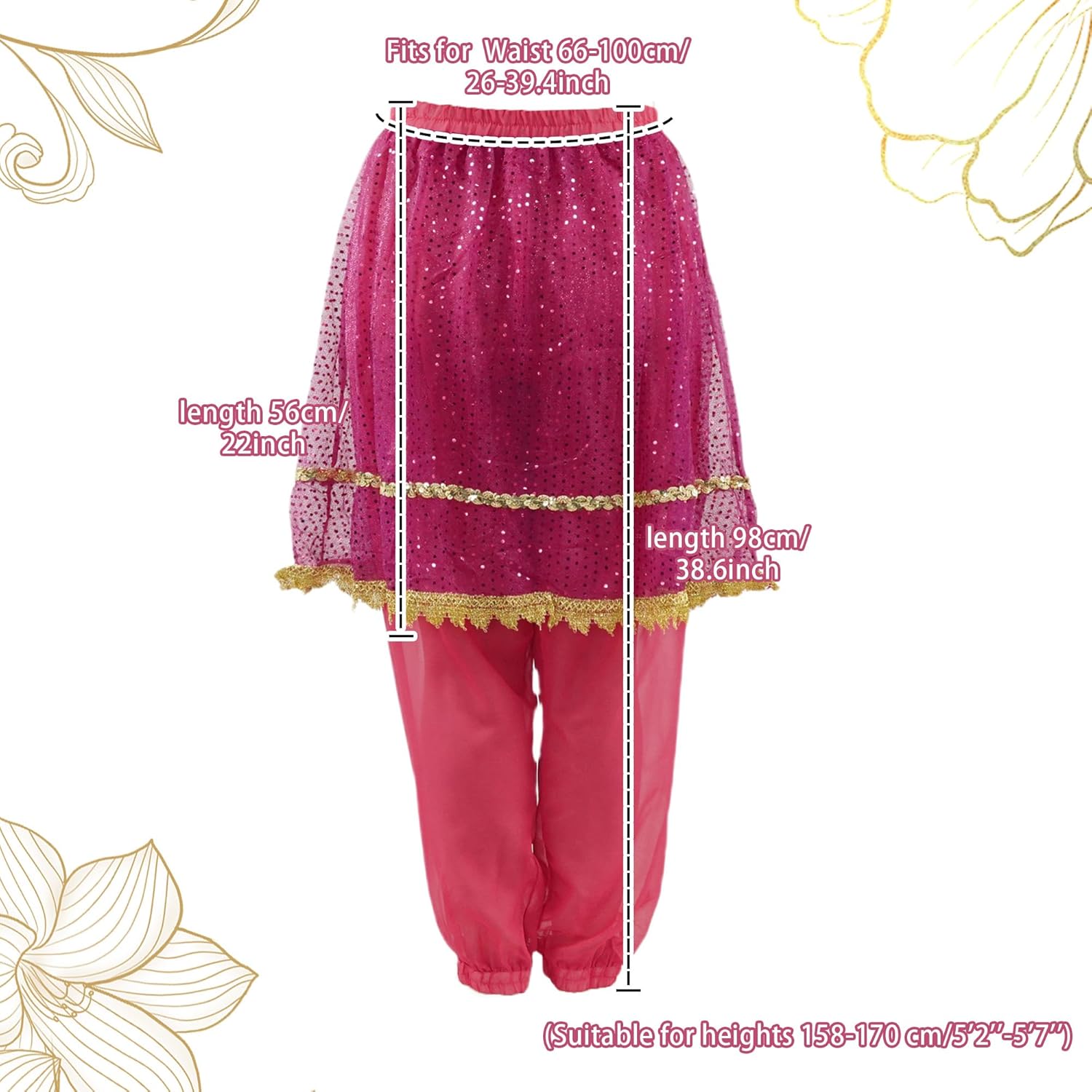 MUNAFIE Belly Dance Pants and Skirt for Fancy Dress Party Outfit Comfortable and Stylish Dancewear for Women - Image 4