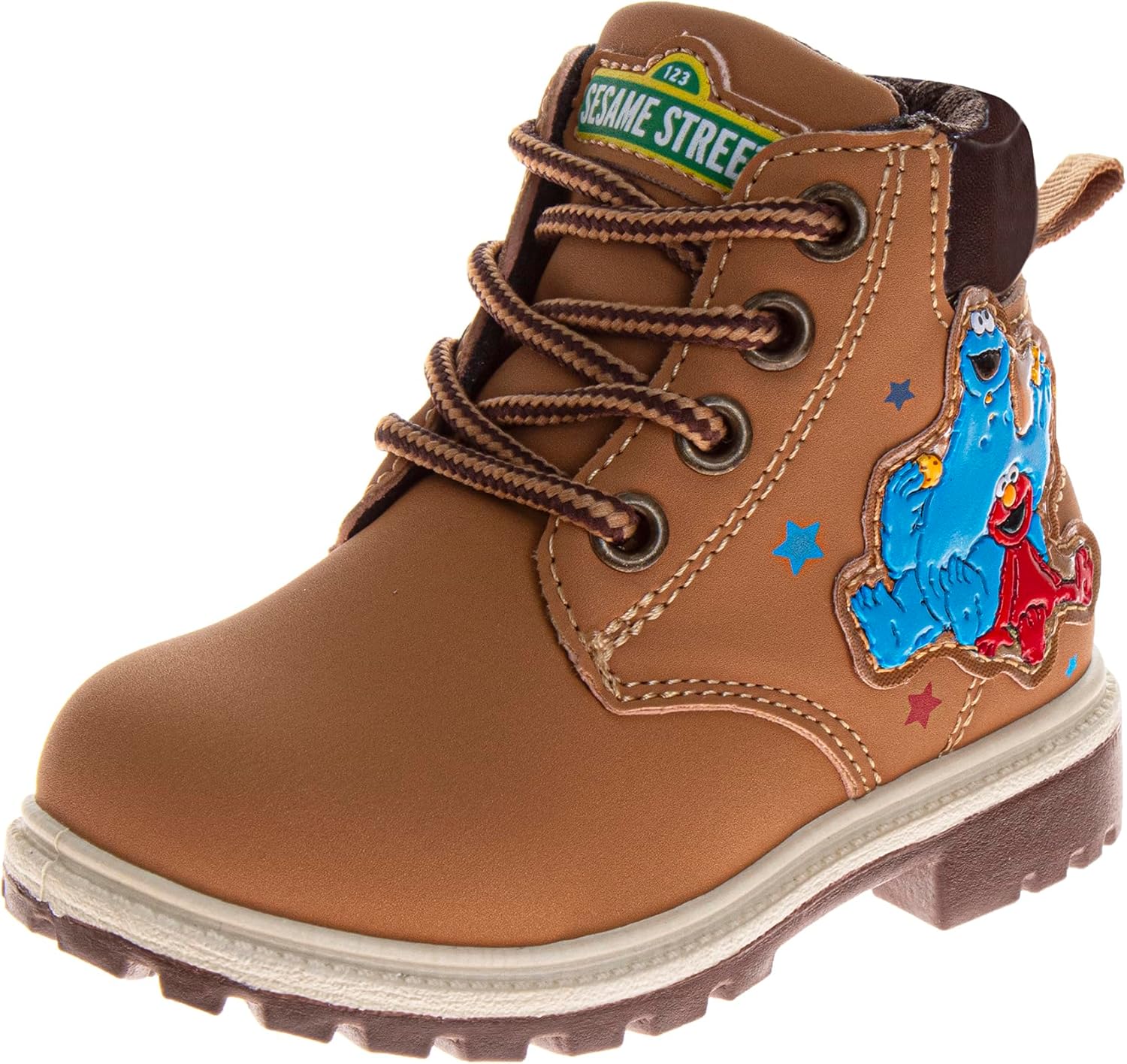 Sesame Street Boots Ankle High Workboot Walking Winter Hiking Climbing Snow Boots for Kid Size 7-10 Toddler 11-12 Little Kid