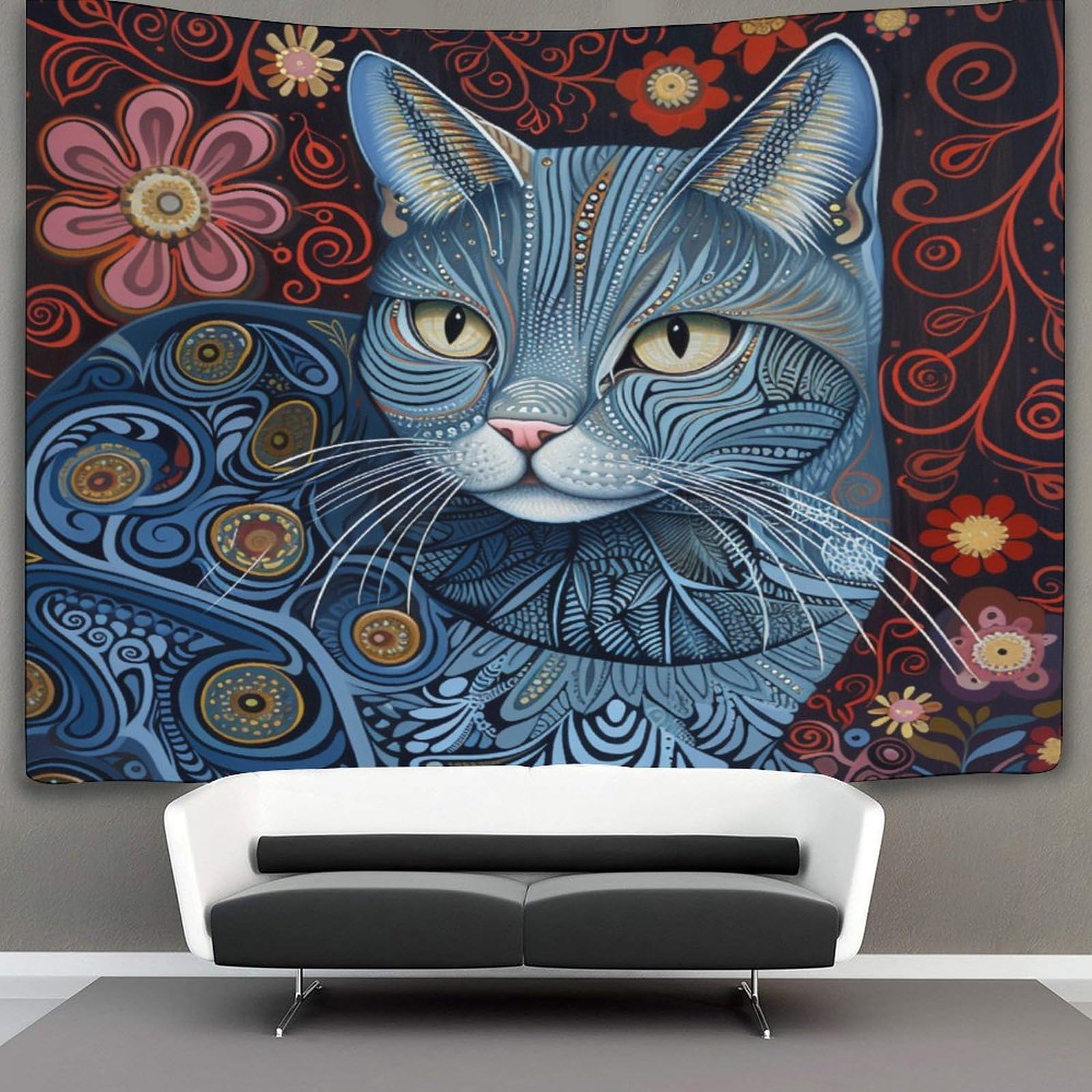kaiyun Cute Cat Tapestry Cartoon Animals Tapestries 3D Wall Hanging Home Decorations for Room 180cmx230cm