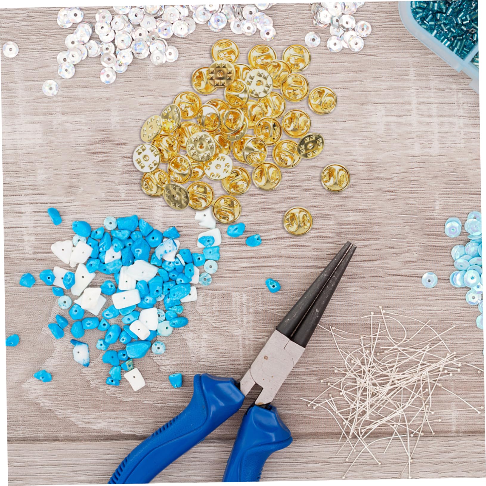 HAPINARY 100 Pcs Locking Butterfly Pin Backs in Brass Fasteners Secure Lock for Formal Wear Craft Projects