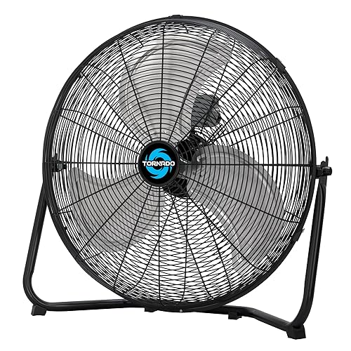 Miniatura 11 de Tornado - Ventilador de piso de metal de alta velocidad de 12 pulgadas, 3 velocidades, enfriamiento potente para espacios industriales, comerciales
