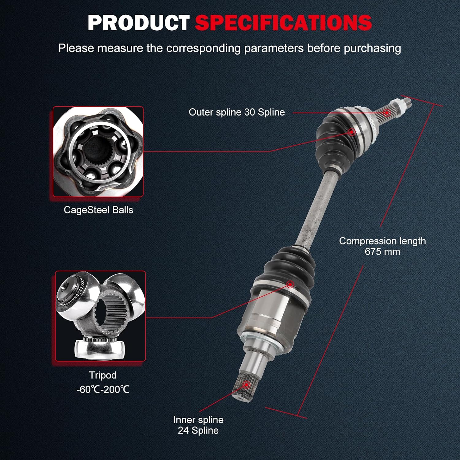 cciyu CV Axle Shaft Assembly for Lexus for RX350 2010-2015 for Lexus for RX450h 2011 for Toyota for Highlander 2011-2016 for Toyota for Venza 2009-2015 665308 NCV6916 Front left (1 Pack)