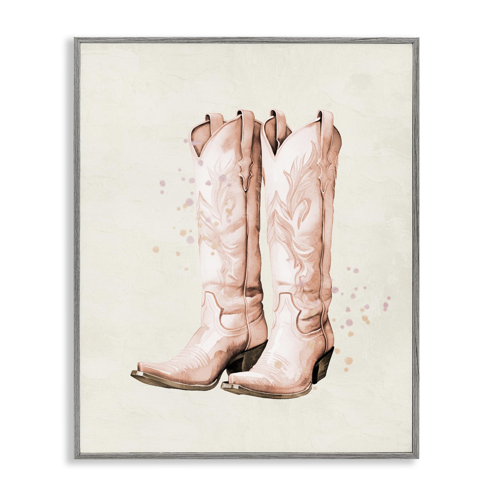 Bottes pastel Stupell Industries cadre noir cadeau idéal de crémaillère style cowgirl chic