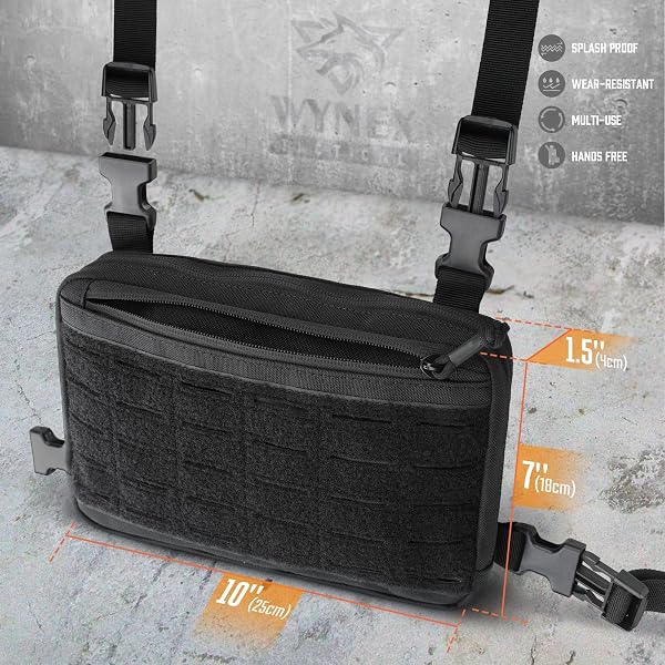WYNEX Táctica Pecho Rig Corte Láser Molle Pouch Utilidad Recon Kit - 3