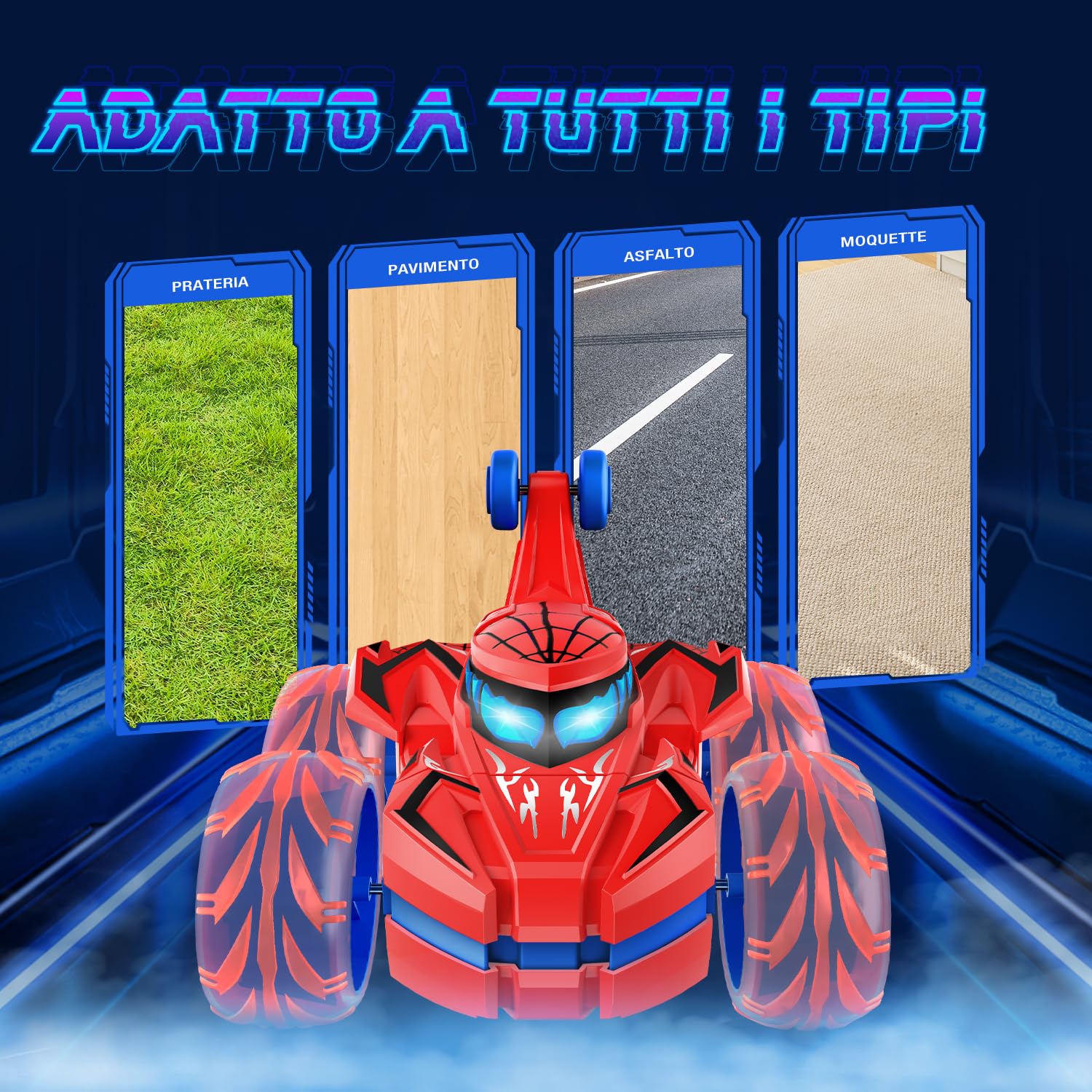 Ophy Macchina Telecomandata per Bambini, Giochi Bambini 3 4 5 6 7 8 9 Anni, Regalo Bambino 3 4 5 6 7 8 9 Anni, Giocattolo per Auto Telecomandata Acrobatica per bambini, Spider Car