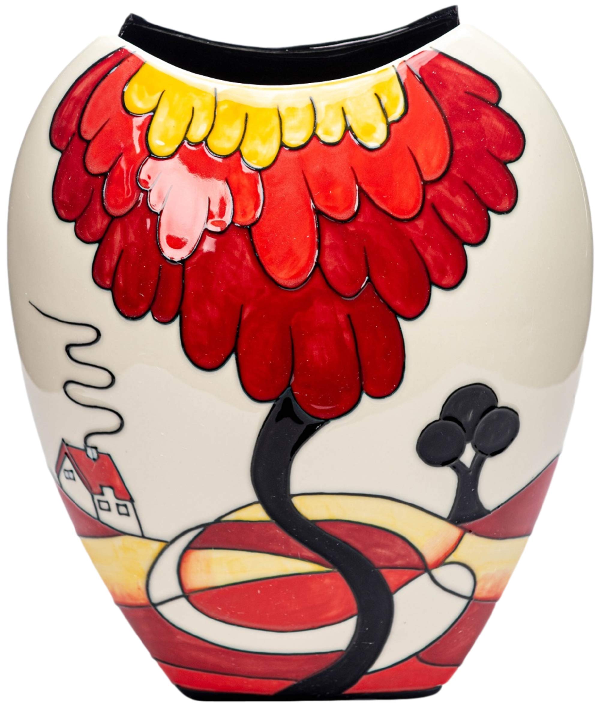Old Tupton Vase aus Keramik, gefüttert, ideal für frische getrocknete oder Seidenblumen, handgefertigt und bemalt