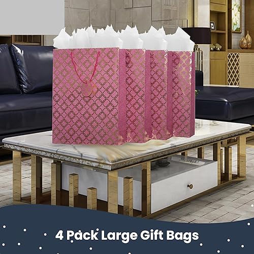 Miniatura 4 de Paquete de 4 bolsas de regalo grandes de gran calidad.