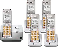 Vista 16 de AT&T - Teléfono inalámbrico expandible con sistema de respuesta y teclas XL retroiluminadas, 5 terminales