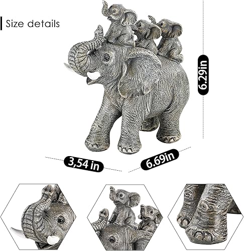 Miniatura 13 de Estatua de elefante – Decoración de elefante – Regalos para mamá – Regalos de elefante para mujer – Decoración del hogar, estantería de oficina