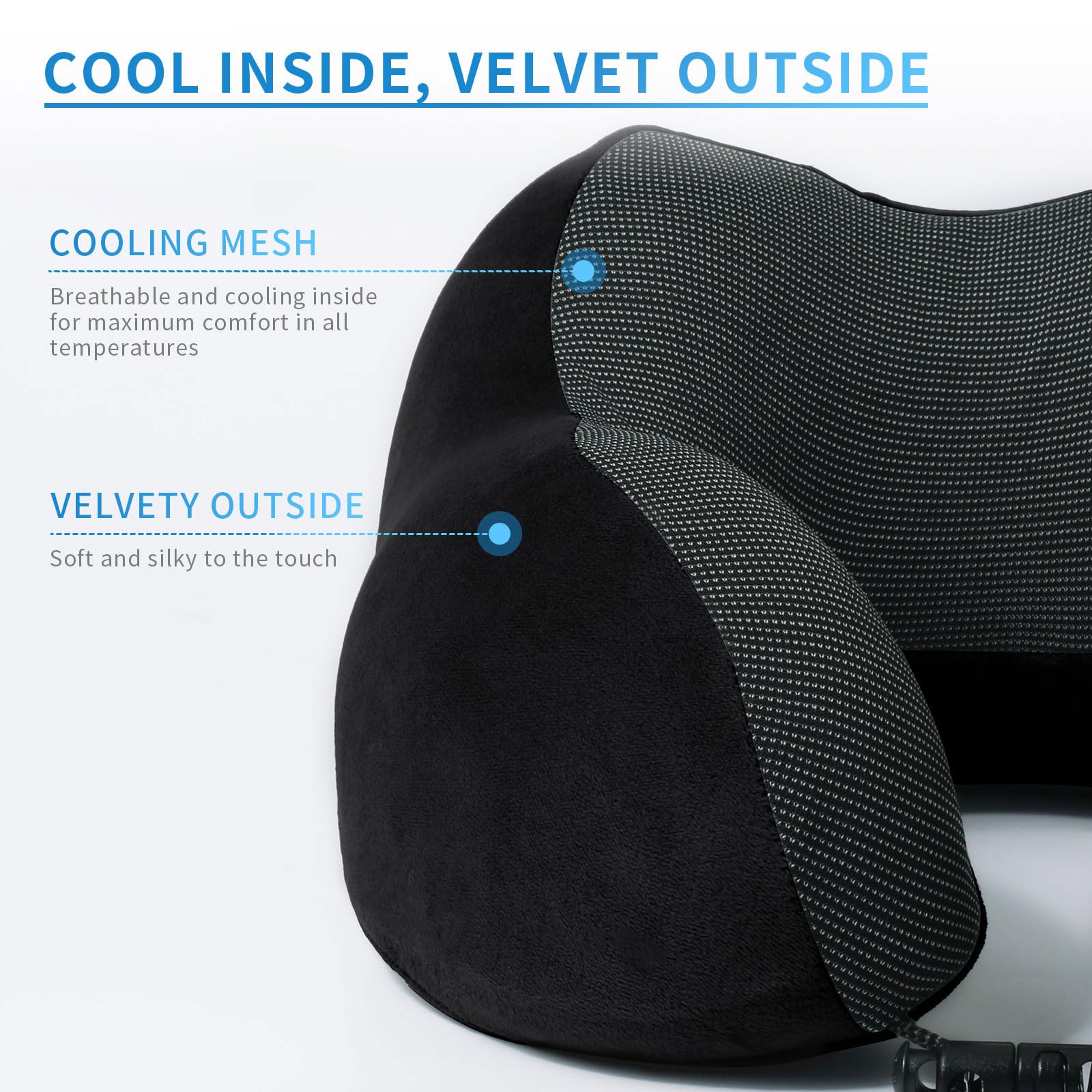 Almohada cervical con diseño de avión de espuma viscoelástica para adultos, con antifaz 3D y tapones para los oídos, ideal para silla de avión, coche, casa, oficina, almohada para dormir — view 6