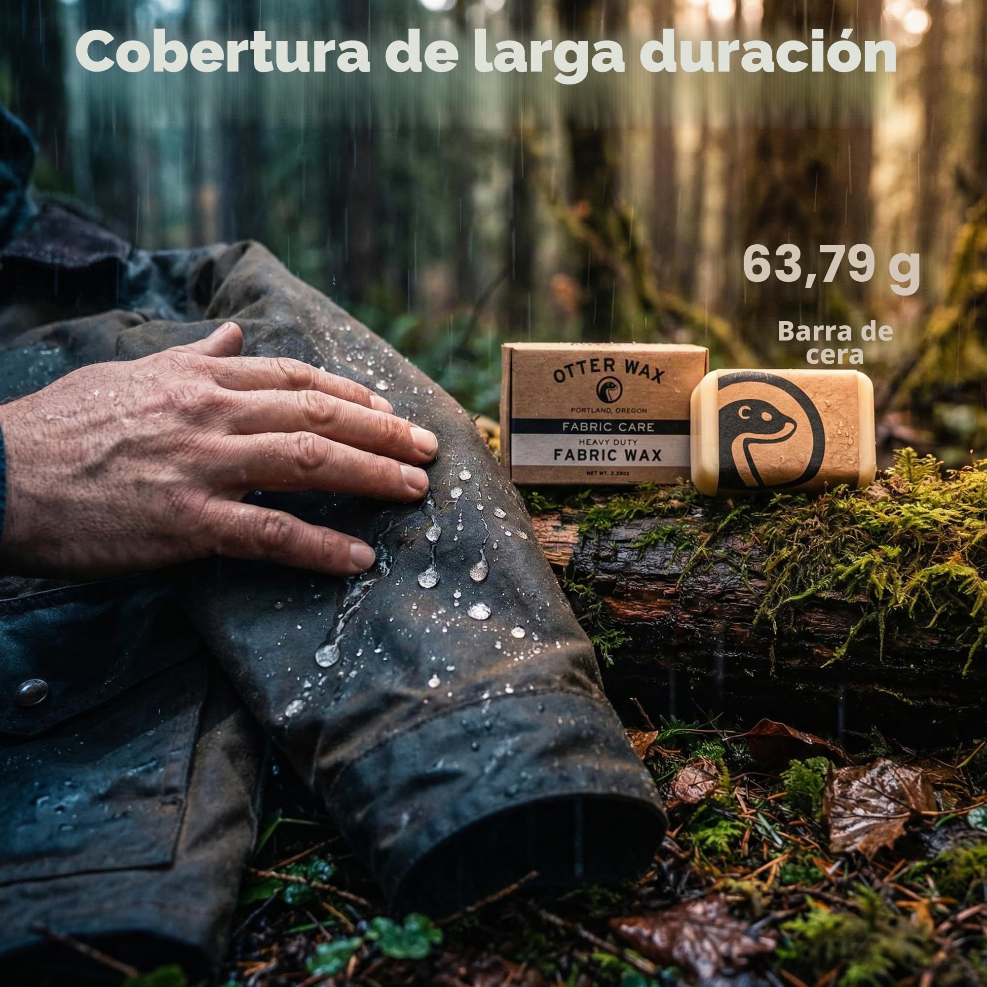 Barra de cera para telas Otter Wax | Barra normal | Protección duradera contra la lluvia | Fabricada en EE. UU. | Cera de abejas totalmente natural y eficaz