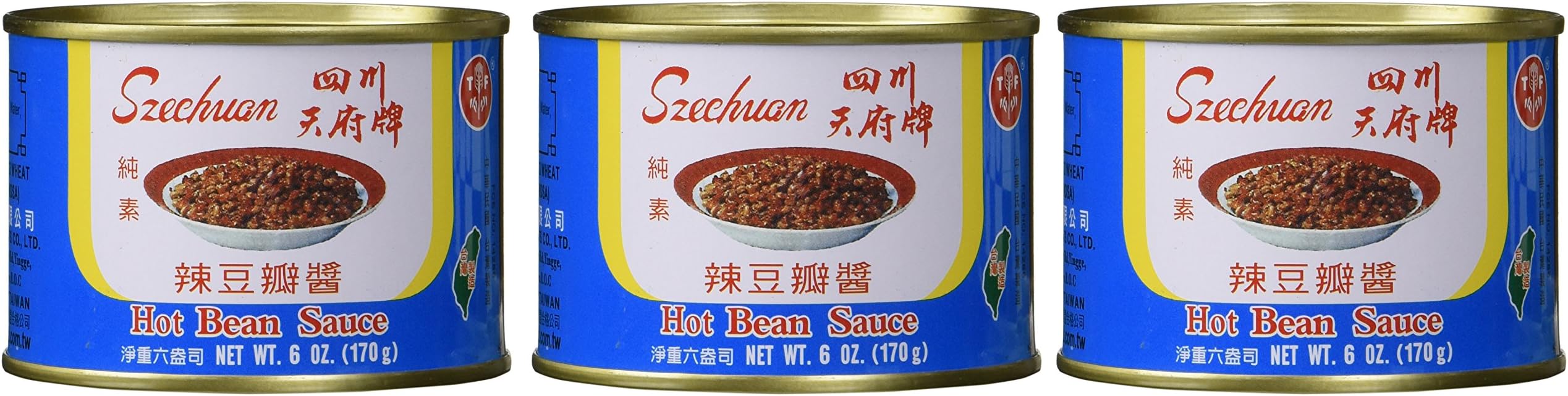 Hot, Szechuan Style Bean Sauce 6oz 3 Cans