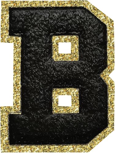 Miniatura 243 de Parches de letras termo-adhesivas de felpilla para chaquetas, parches de letras universitarias con brillantina para planchar en la letra azul A