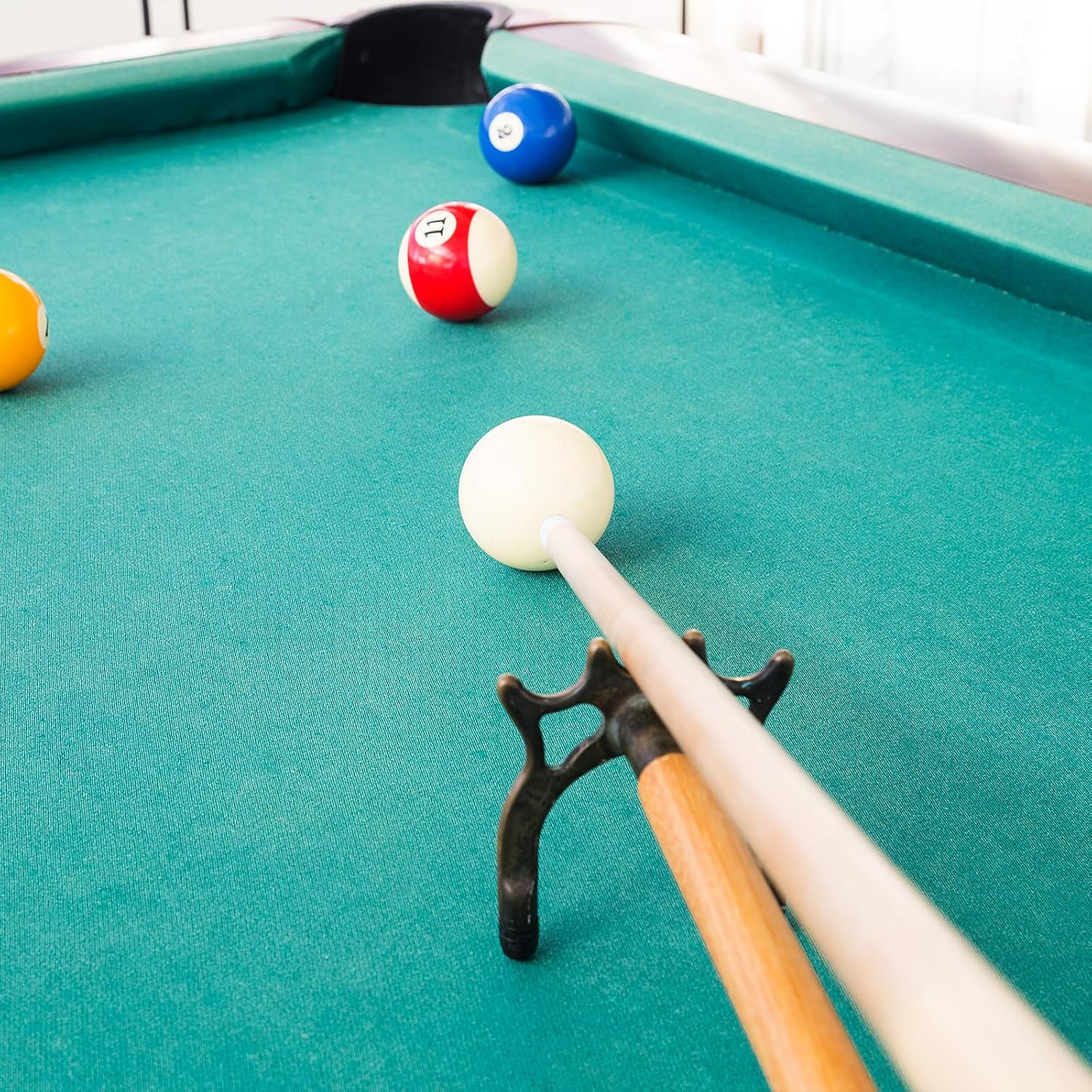 PATIKIL Retractable Billiards Cue Stick Bridge, Pool Cue Accessory with Removable Metal Low/High/Cross Bridge Head for Table Competition