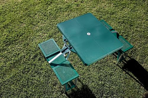 Vista 70 de PICNIC TIME NCAA North Carolina Tar Heels Folding Picnic Table - Camping Table - Outdoor Table with Umbrella Hole Negro