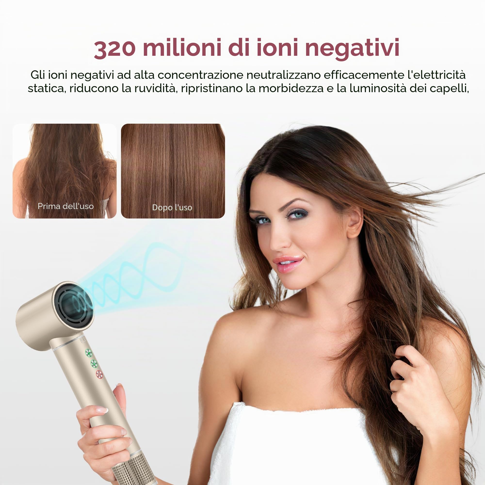 MogaWave Air Styler 7 in 1 Hair Styler, Asciugacapelli 110000 RPM 20m/s, Asciugacapelli Styler con Hairstyler, Arricciacapelli ad aria, Spazzola Lisciante, Styler Capelli, Leggero e Silenzioso