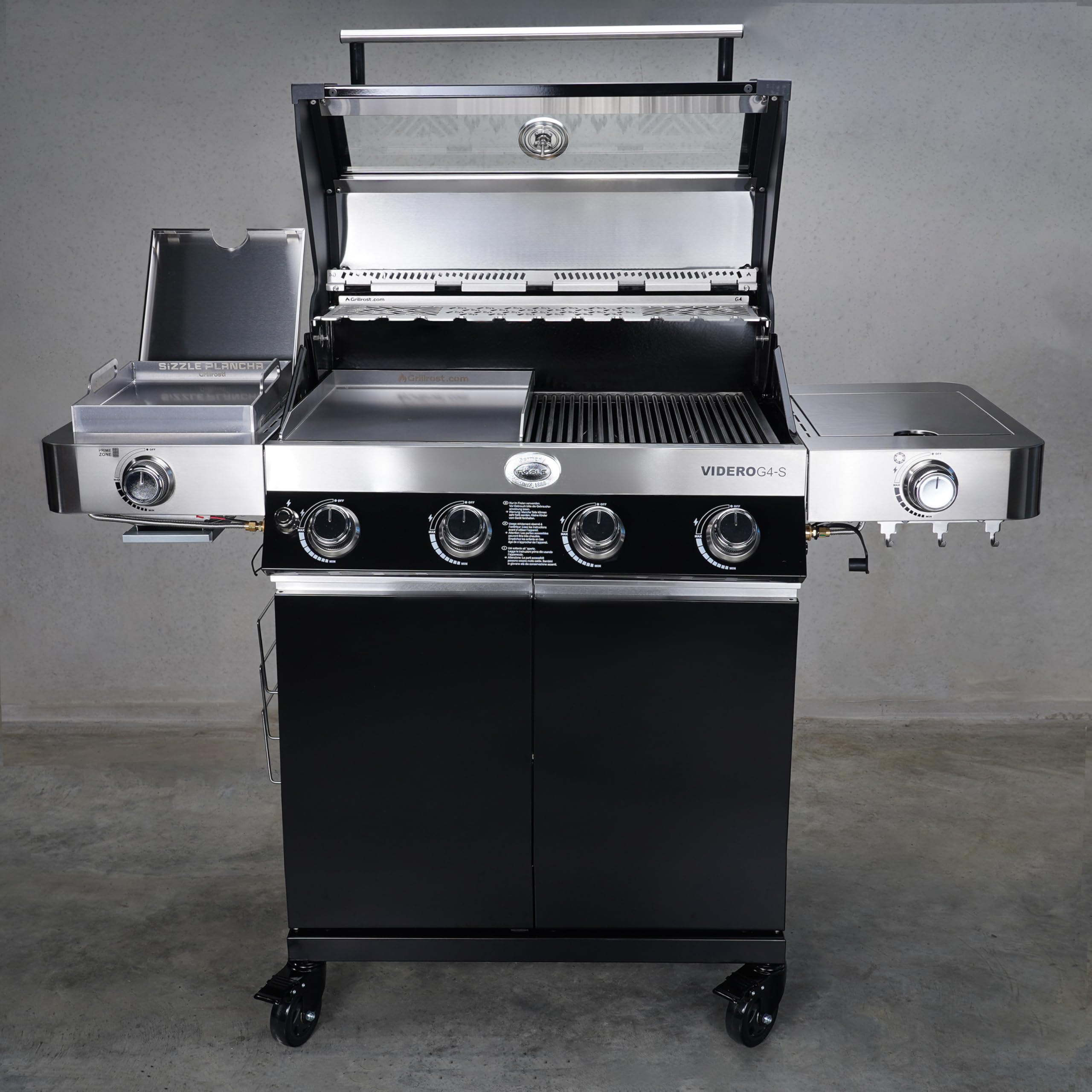 Grillrost.com Das Original Zestaw zapasowych rolek premium o średnicy 100 mm – pasuje do wielu grilli gazowych