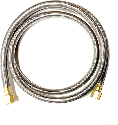 Conjunto de extensión de manguera de propano trenzada de acero inoxidable de 6 pies con destello hembra de 3/8 pulgadas en ambos extremos para