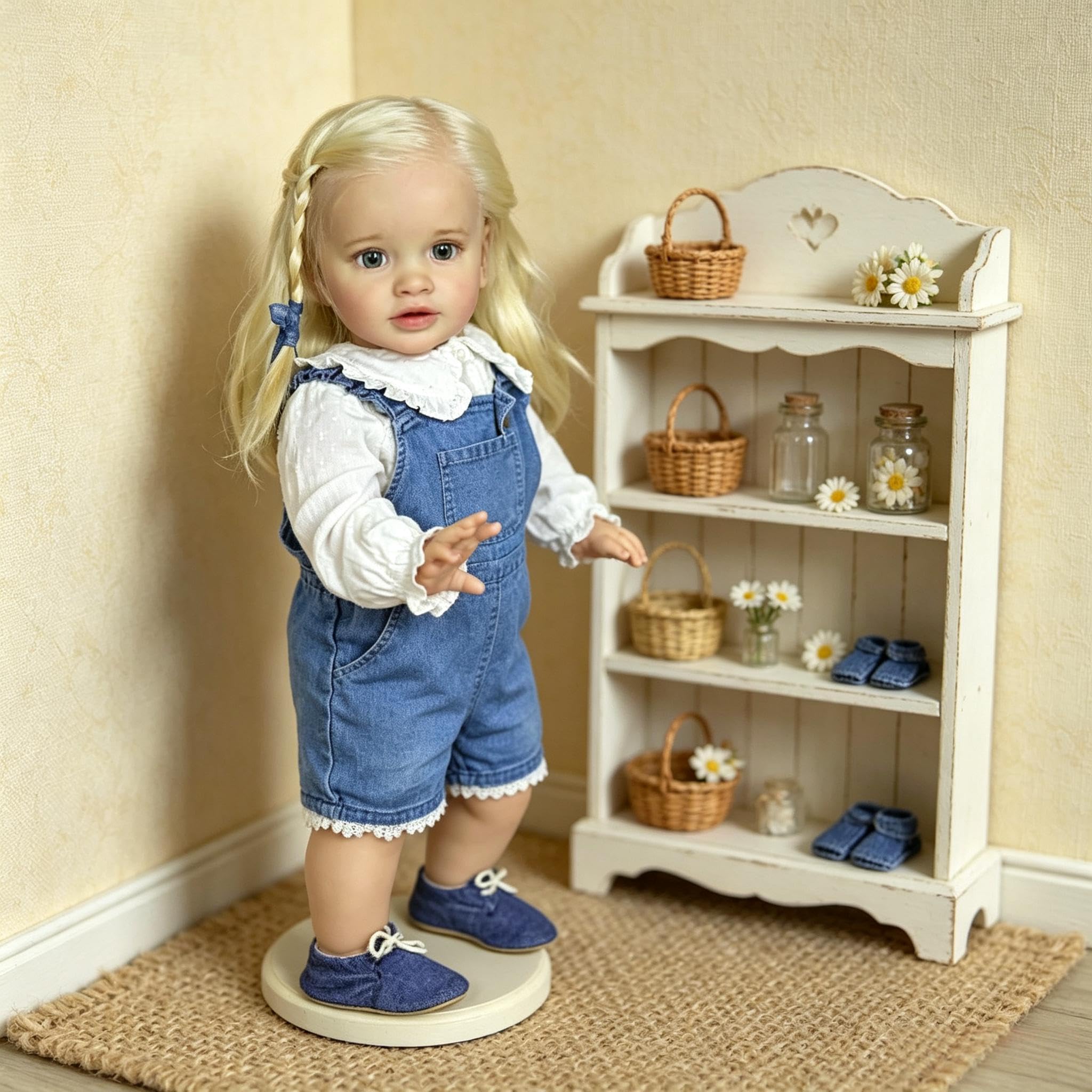 ROSHUAN Real Life Reborn Baby Dolls Pippa 26 Inch Large Size Reborn Toddler Dolls Blonde Girl Realistic Baby Doll Soft Cloth Body That Look Real Lifelike Toddler Doll For Kids