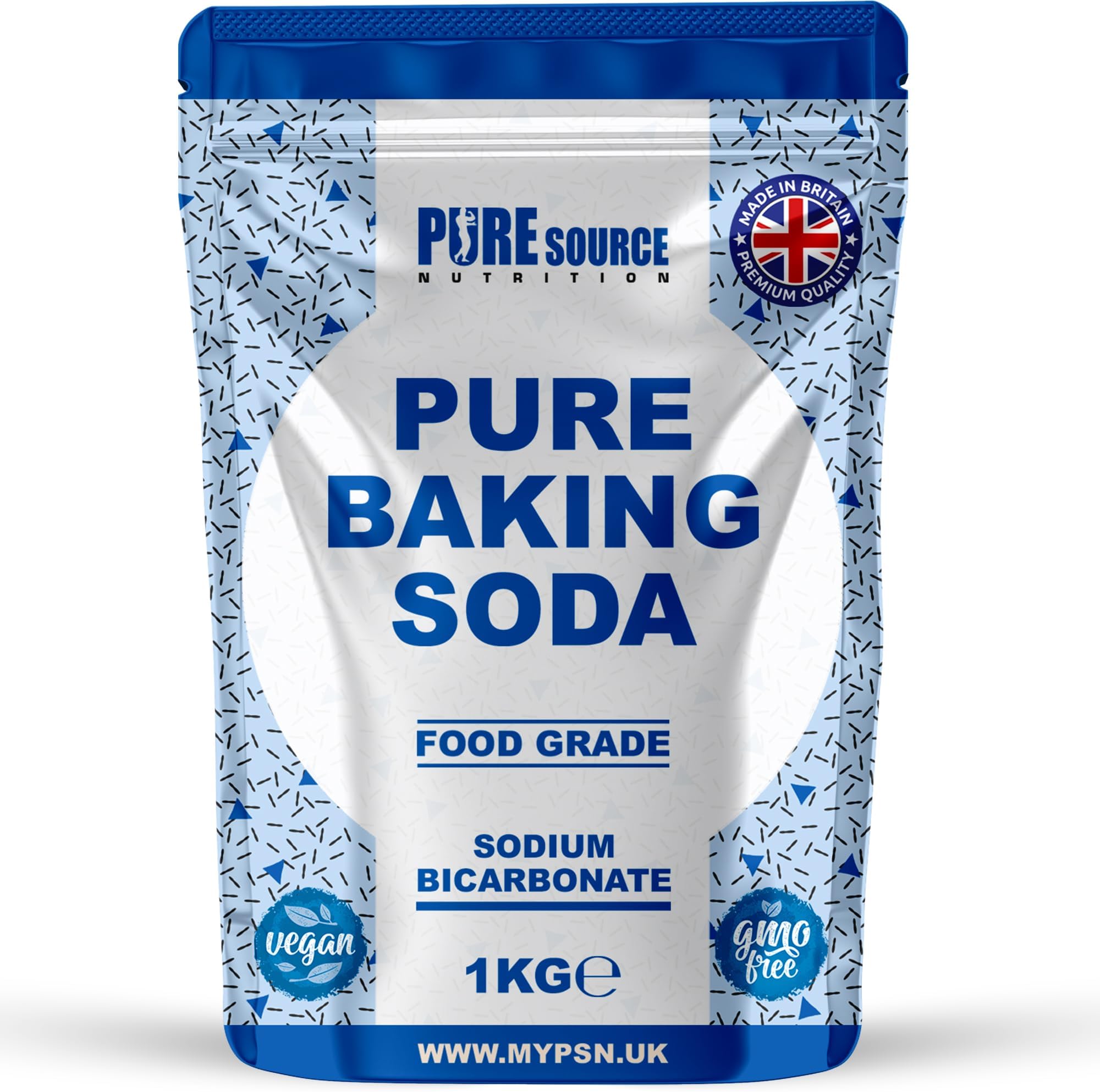 Pure Baking Soda 1KG VEGAN 100% Sodium Bicarbonate of Soda Food Grade | Baking Soda for Cooking & Drinking & Cleaning | Aluminium Free | BPA Free | Raising Agent