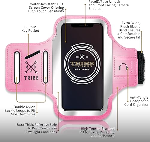 Miniatura 3 de TRIBE - Brazalete portateléfono para correr. Brazalete deportivo para teléfono celular iPhone y Galaxy para mujeres, hombres, corredores, trotar,