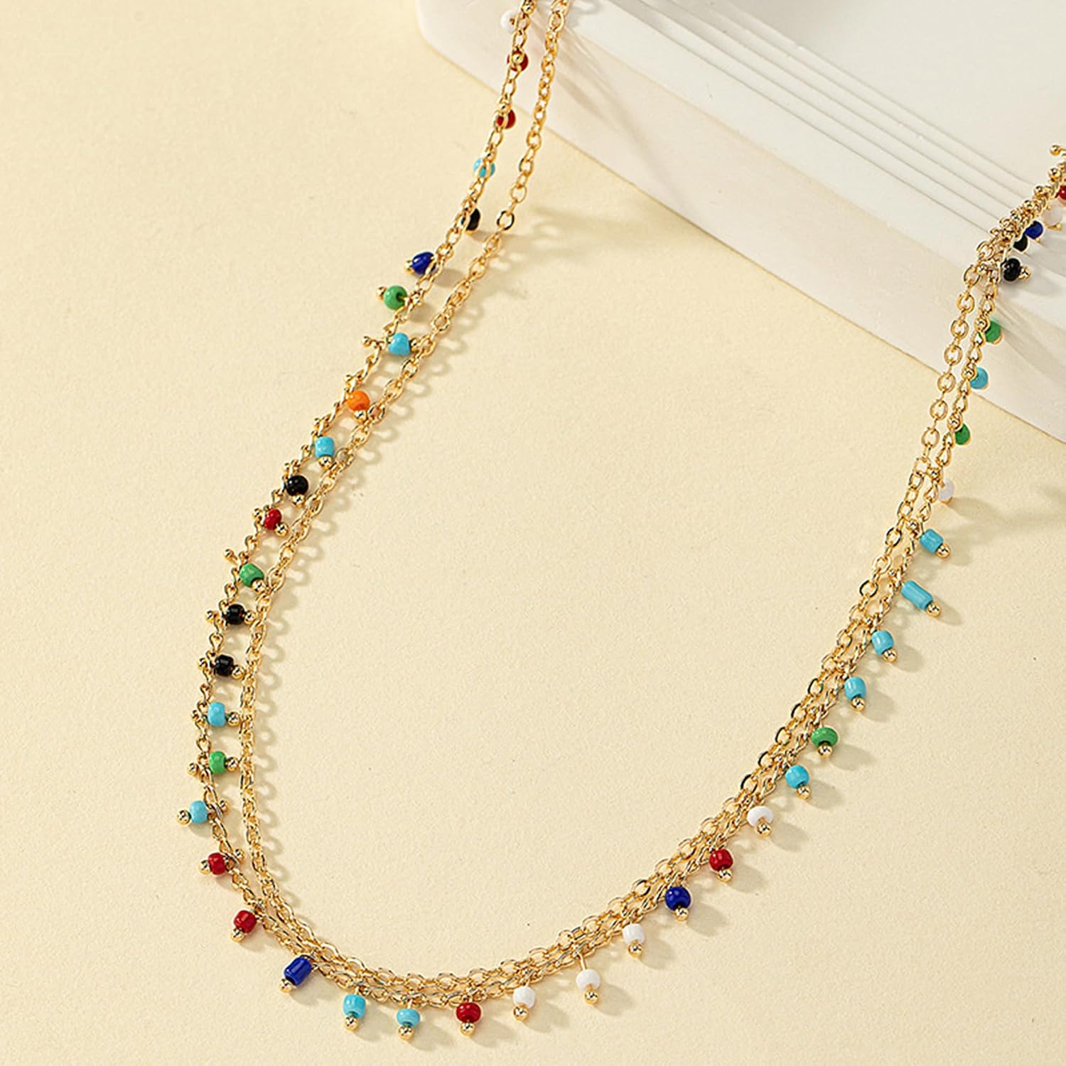 Gold Waist Beads Chain for Women Summer Beach Colorful Beads Waist Chain Layered Belly Belt Chains Sexy Bikini Beachy Jewelry
