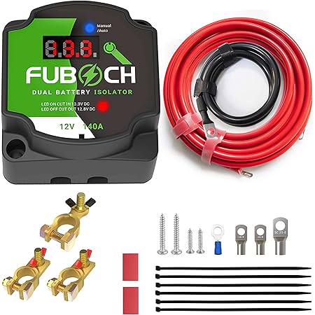 Dual Battery Isolator 12V 140Amp, Voltage Sensitive Relay Vsr Automatic Battery Disconnect Switch For Car Boat Rv Atv Utv Marine