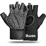 ihuan Breathable Weight Lifting Gloves: Fingerless Workout Gym | Wrist Support | Enhance Palm Protection | Extra Grip for Fitness| Training | Rowing | Pull-ups