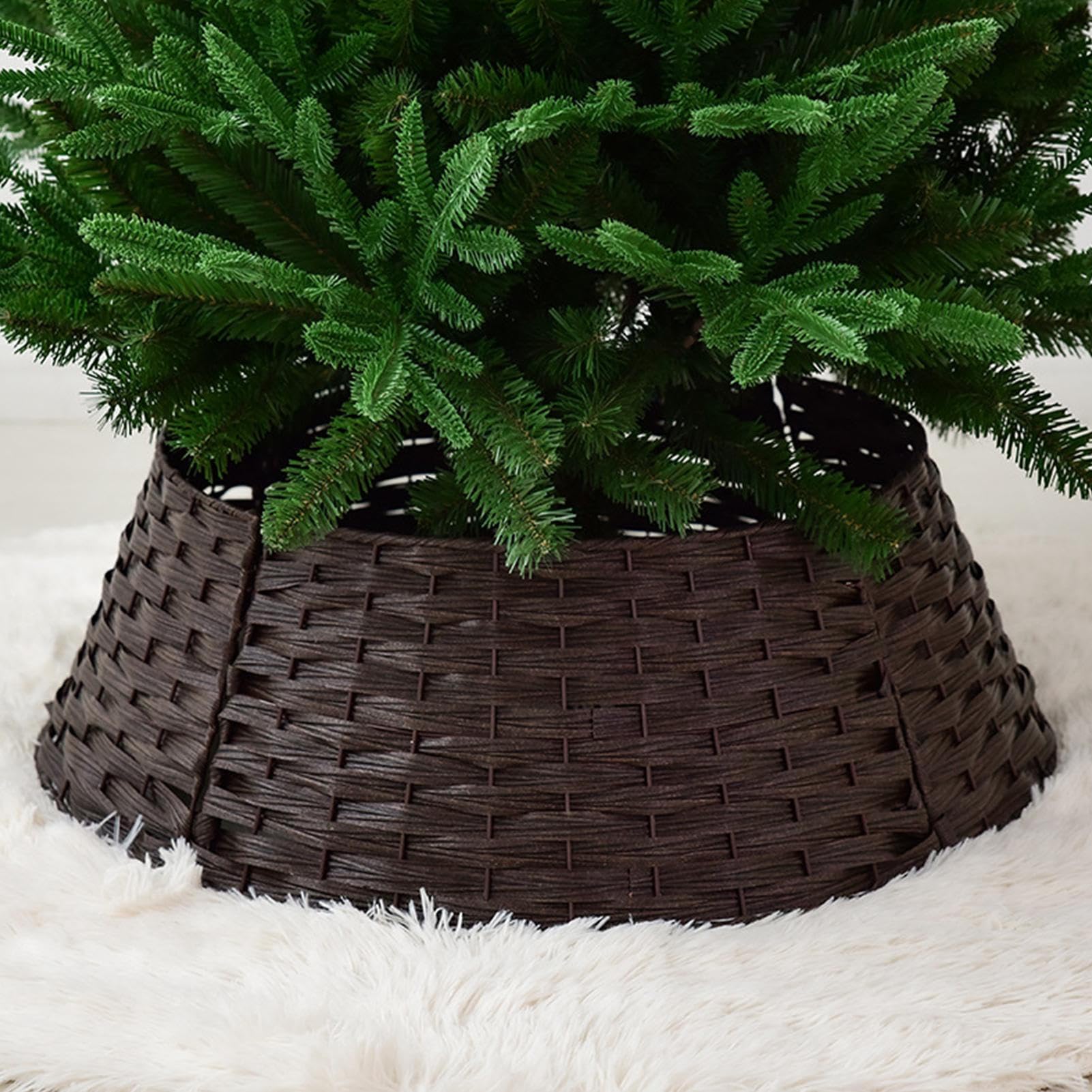 Collar para Árbol De Navidad Artificial Decoración Navideña De Rattan